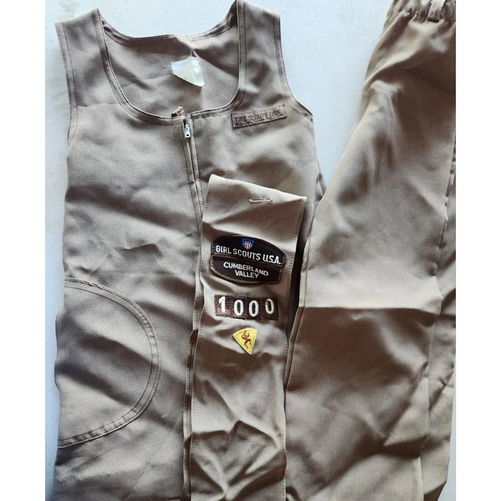 Vintage Girl‎ Scout Brownie Uniform Dress Pants Size 6 And Book